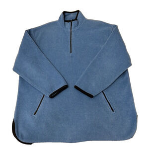 Eddie Bauer Mens 1/4 Zip Pullover Fleece Jacket Sz M Blue Mock Neck